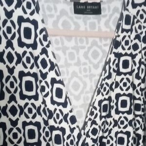 Lane Bryant Navy and White Patterned Dress